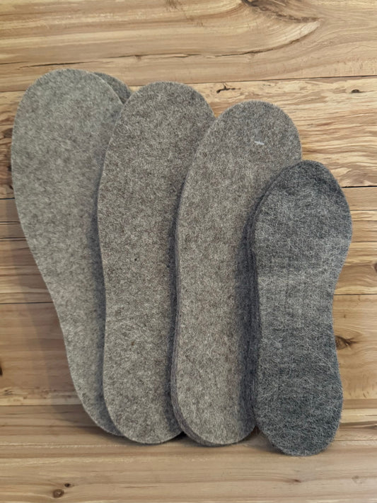 50% Alpaca &amp; Sheep Wool Felt Insoles – Natural Insulation for Winter Boots and Work Shoes – Warm, Durable, Unisex