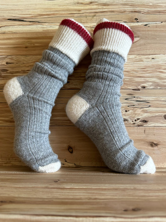 Bas traditionnel gris pour enfants - Ferme MarieBob