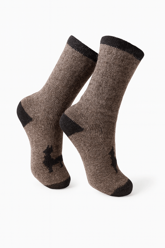 Bas thermaux en alpaga brun - Chaleur naturelle & confort ultime - Ferme MarieBob